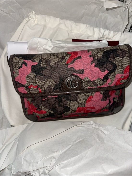Gucci Handbags - Gucci Brown Pink Red Camouflage GG Canvas waist belt bag  and crossbody